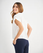 Camisa de diseño abierto para mujer - Crudo
