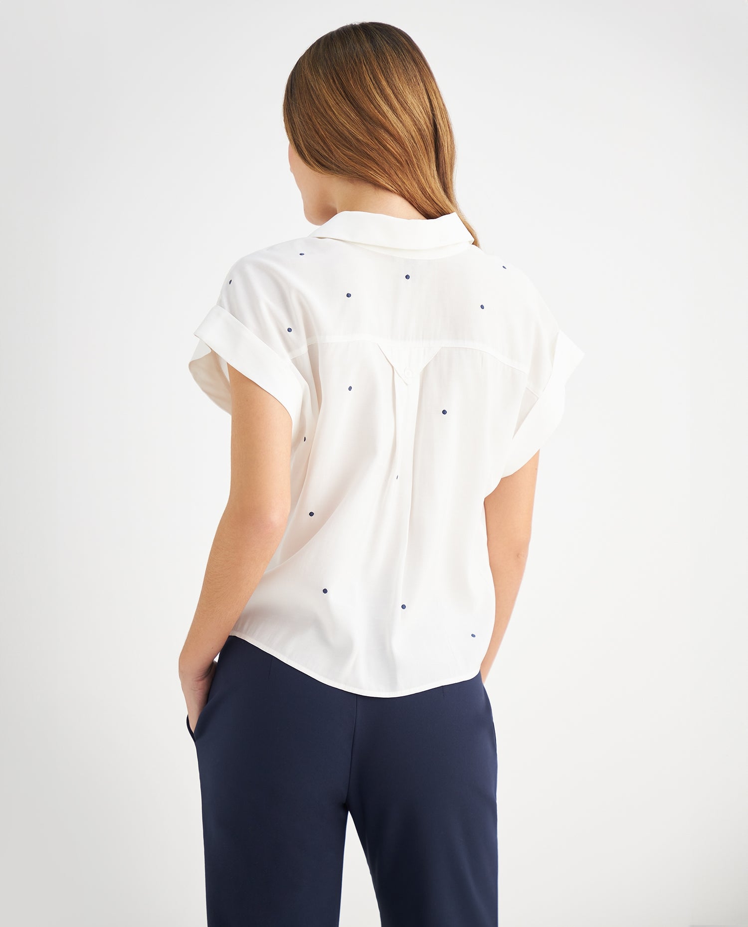 Camisa de diseño abierto para mujer - Crudo
