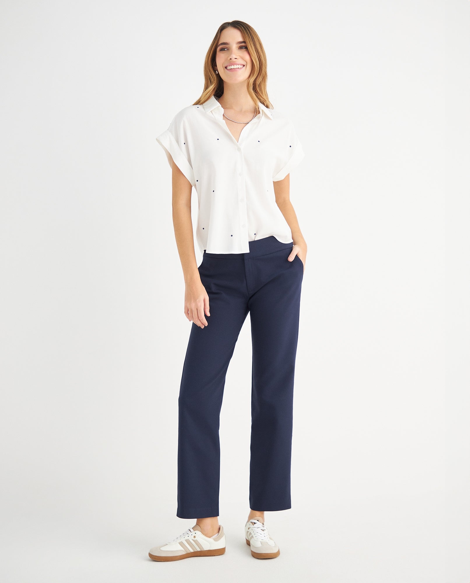 Camisa de diseño abierto para mujer - Crudo 34_419F049_CRU110602_5