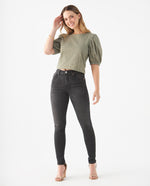 Camisa de manga con volumen para mujer - Verde