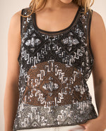 Camisa manga sisa para mujer - Negro