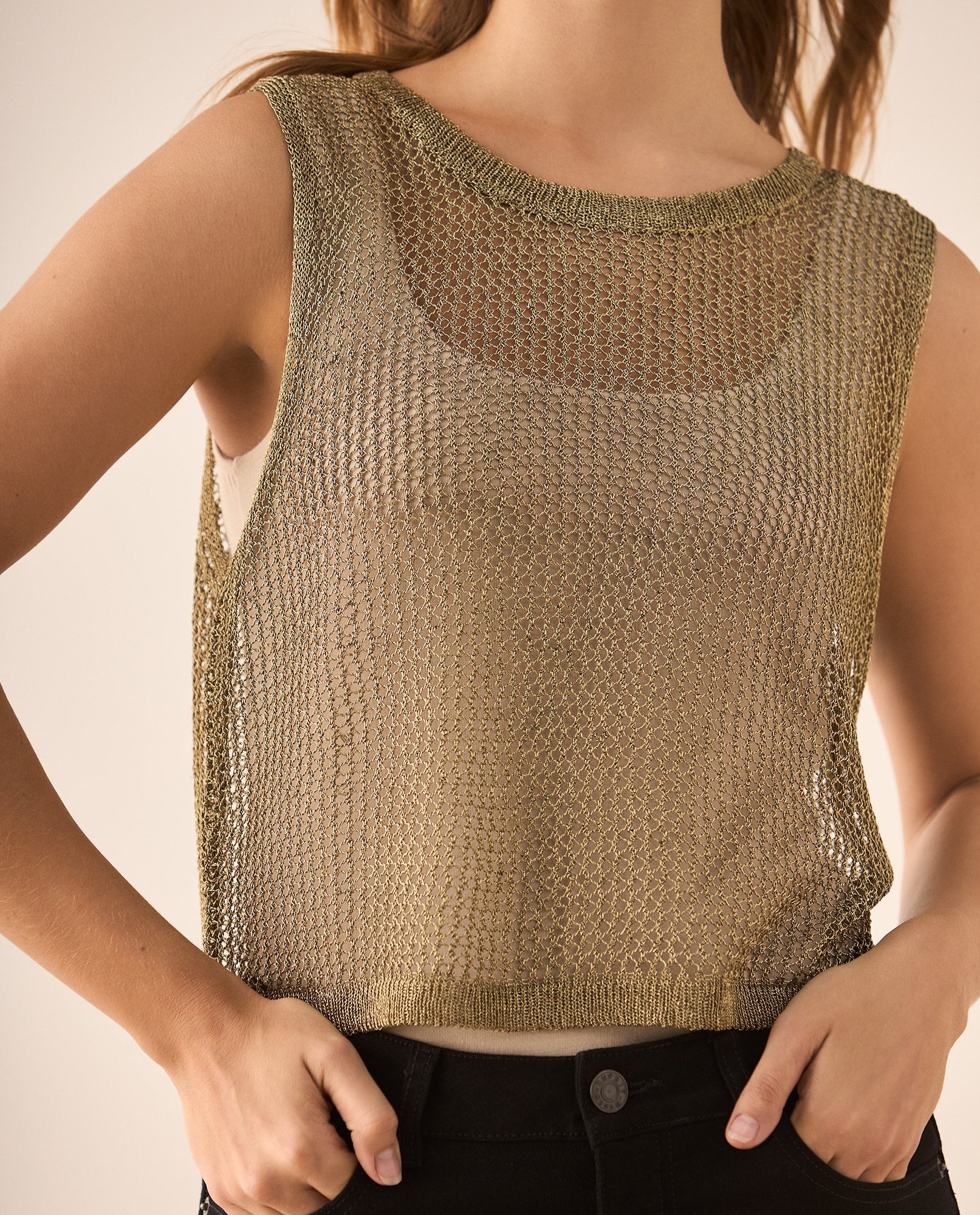 Camisa tejida manga sisa para mujer - Amarillo 34_419F202_AMA140760_6