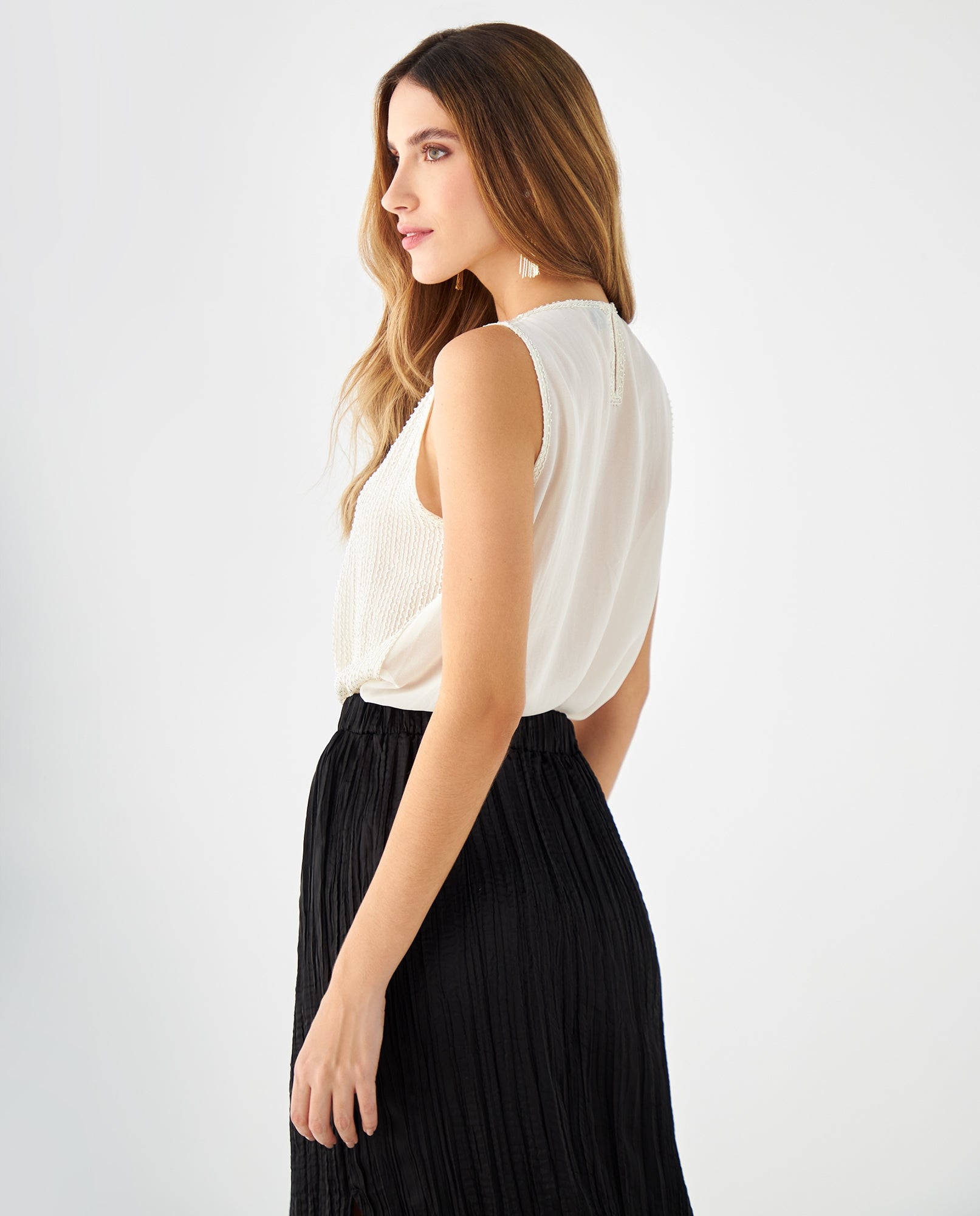 Camisa con apliques decorativos para mujer - Crudo 34_419F203_CRU111001_4