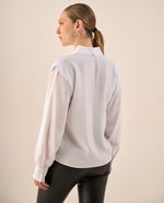 Camisa Blanca Puños Elásticos - Blanco
