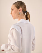 Camisa Blanca Puños Elásticos - Blanco