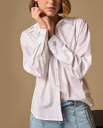 Camisa con Bordados Florales - Blanco