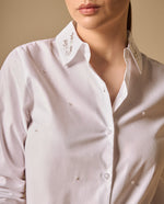 Camisa Blanca con Bordados en Cuello - Blanco