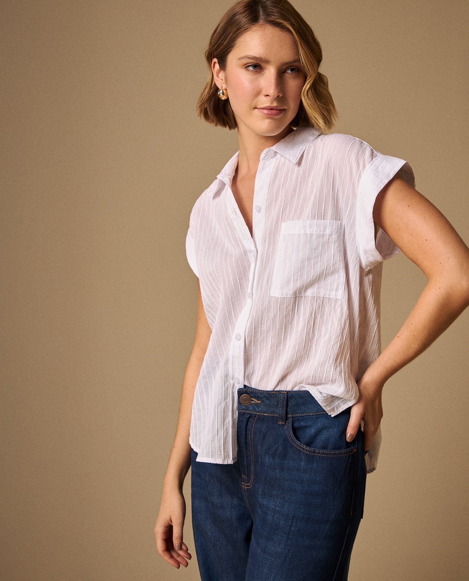Camisa con Rayas Texturizadas - Blanco 34_419G021_BLA110601_5