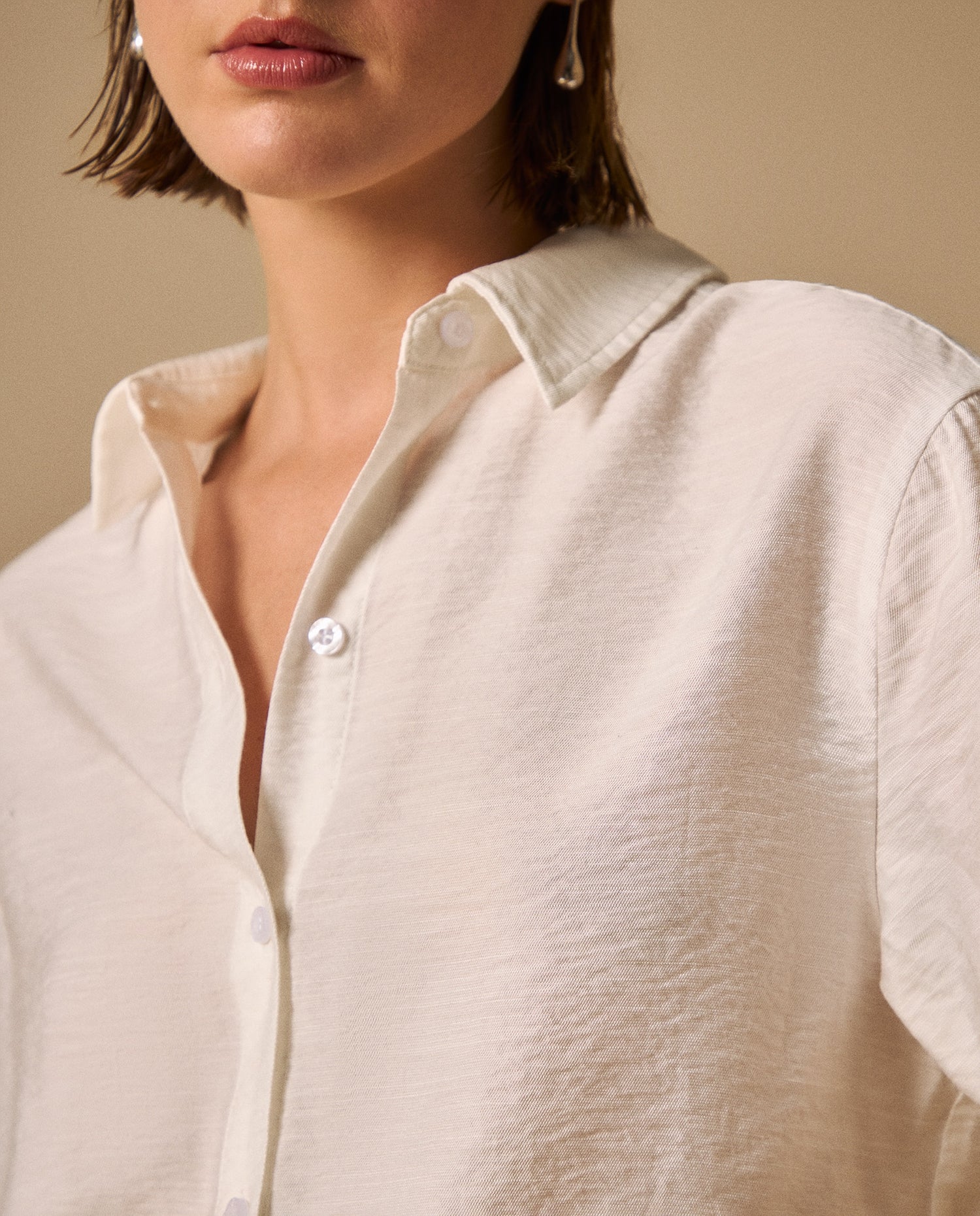 Camisa Blanca Clásica con Caída Premium - Blanco