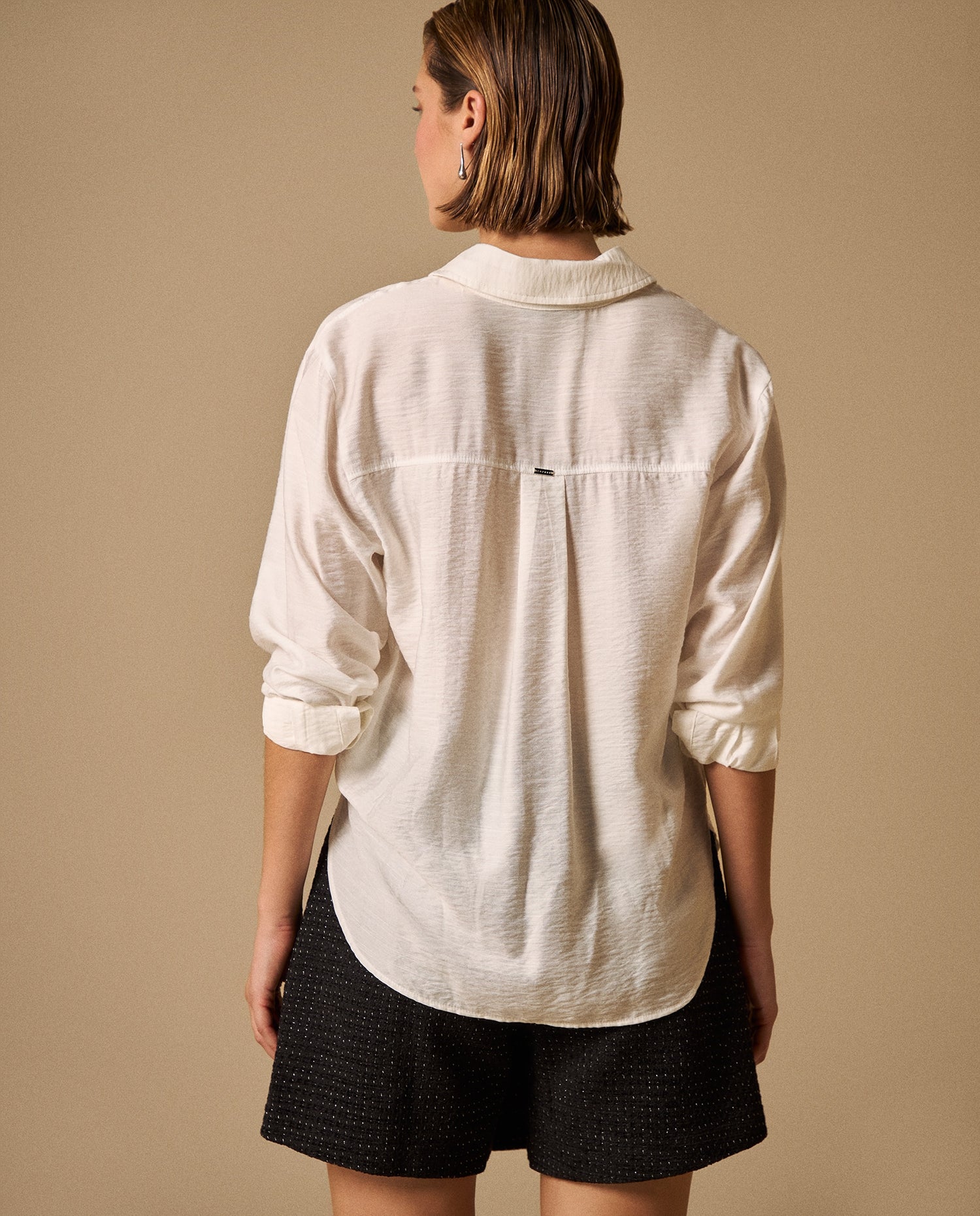 Camisa Blanca Clásica con Caída Premium - Blanco