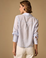 Camisa con Micro Puntos Negros - Azul