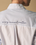 Camisa Rayas con Bordado Posterior - Blanco