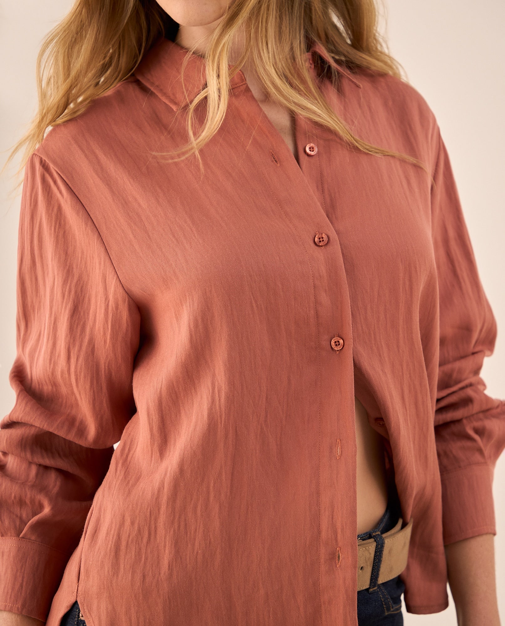 Camisa Naranja Fluida de Manga Larga - Naranja 34_419G041_NAR181433_3