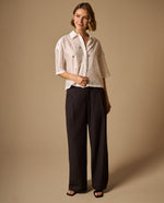 Camisa Blanca con Aplicaciones Brillantes - Blanco
