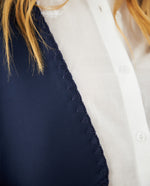 Blazer con detalles bordados para mujer - Azul