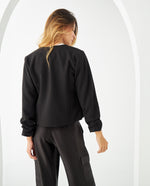 Blazer con detalles bordados para mujer - Negro