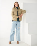 Chaqueta abullonada para mujer - Beige