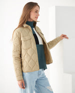 Chaqueta abullonada para mujer - Beige