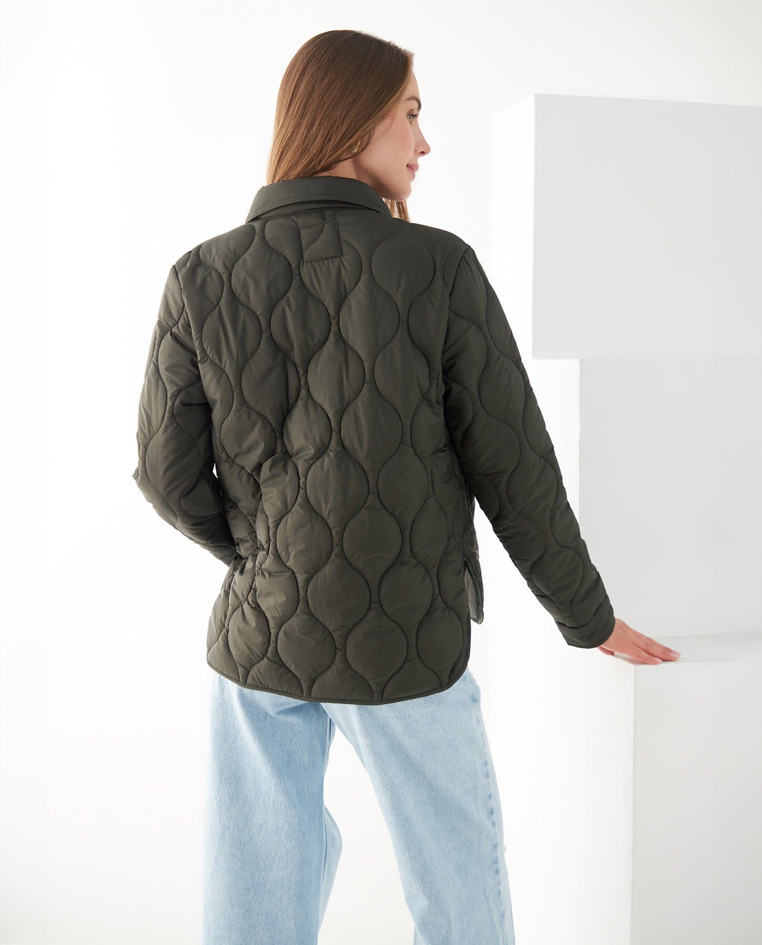 Chaqueta abullonada para mujer - Verde