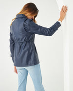 Chaqueta con correa en mangas para mujer - Azul
