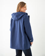 Abrigo con capucha afelpada para mujer - Azul