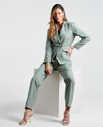 Blazer con bolsillos de tapa para mujer - Verde