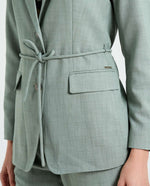 Blazer con bolsillos de tapa para mujer - Verde