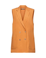 Blazer manga sisa para mujer - Café
