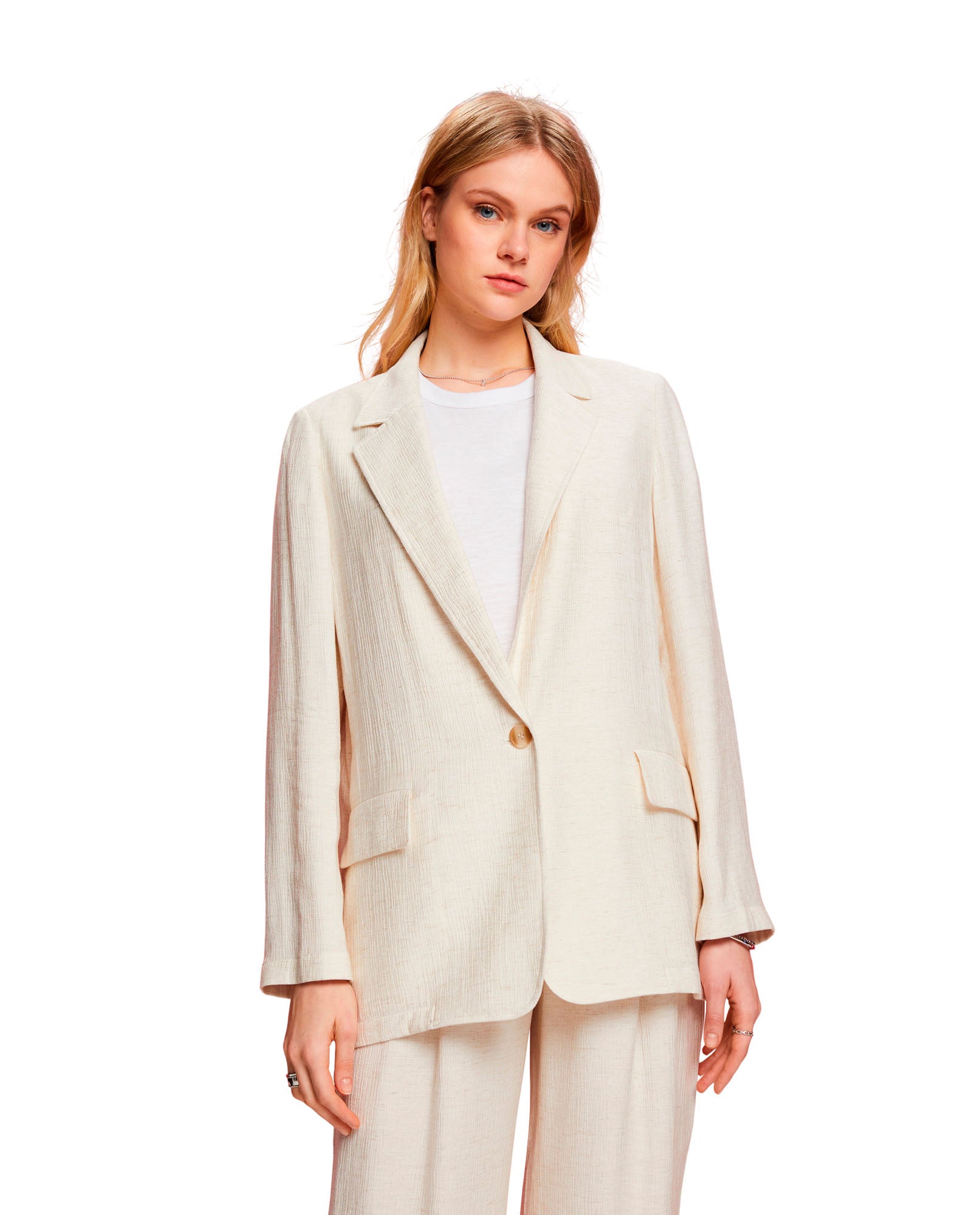 Blazer con tapas decorativas para mujer - Crudo 34_422E708_CRU141106_0