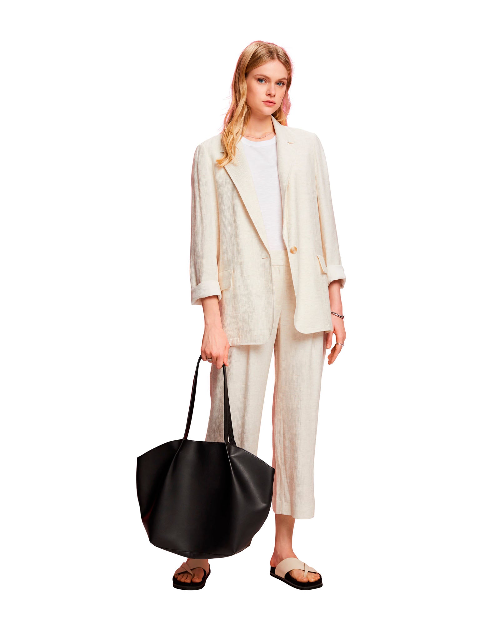 Blazer con tapas decorativas para mujer - Crudo 34_422E708_CRU141106_3
