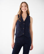 Chaleco con ajuste de broches para mujer - Azul