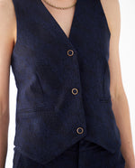 Chaleco con ajuste de broches para mujer - Azul