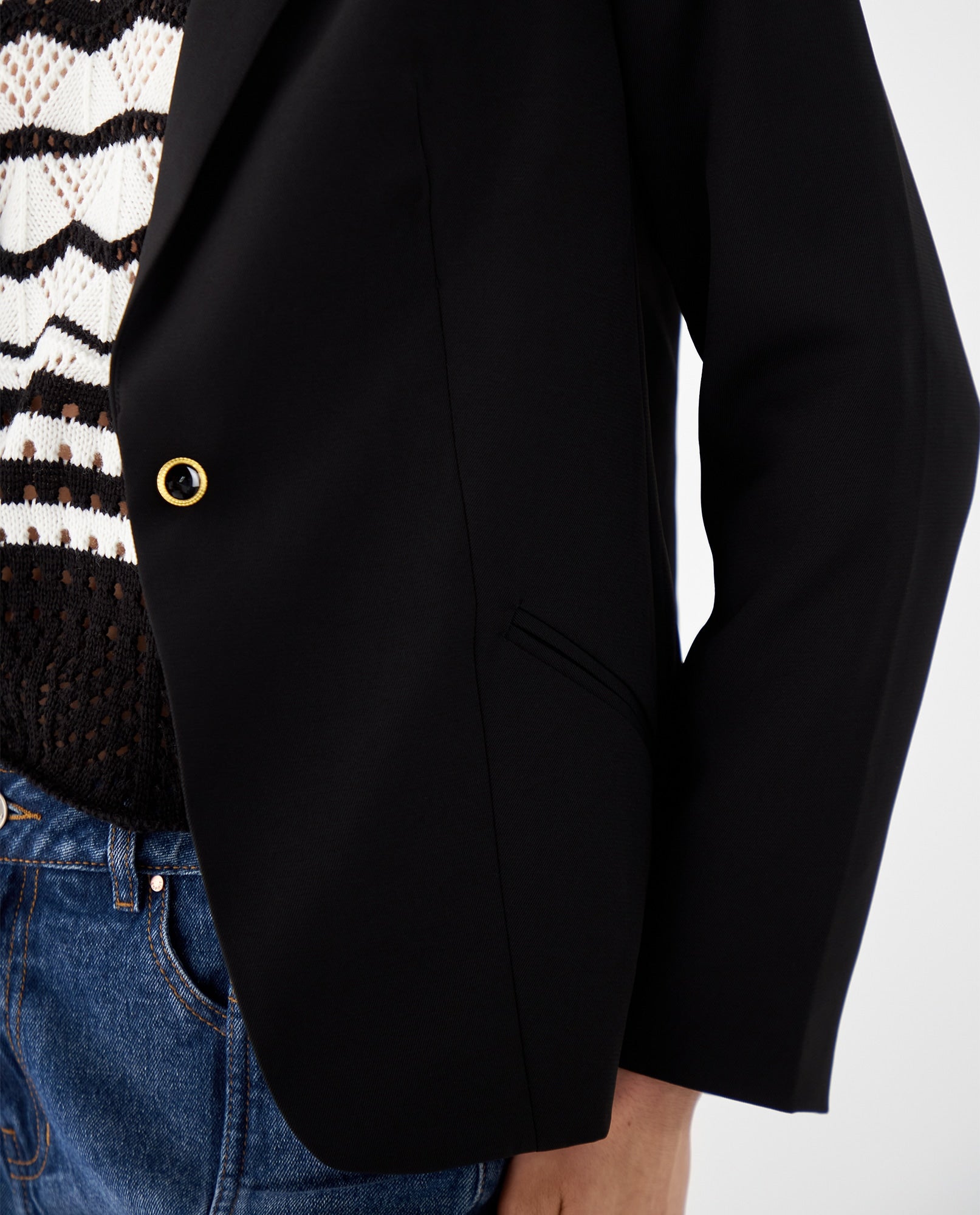 Chaqueta tipo blazer para mujer - Negro 34_422F201_NEG193909_3