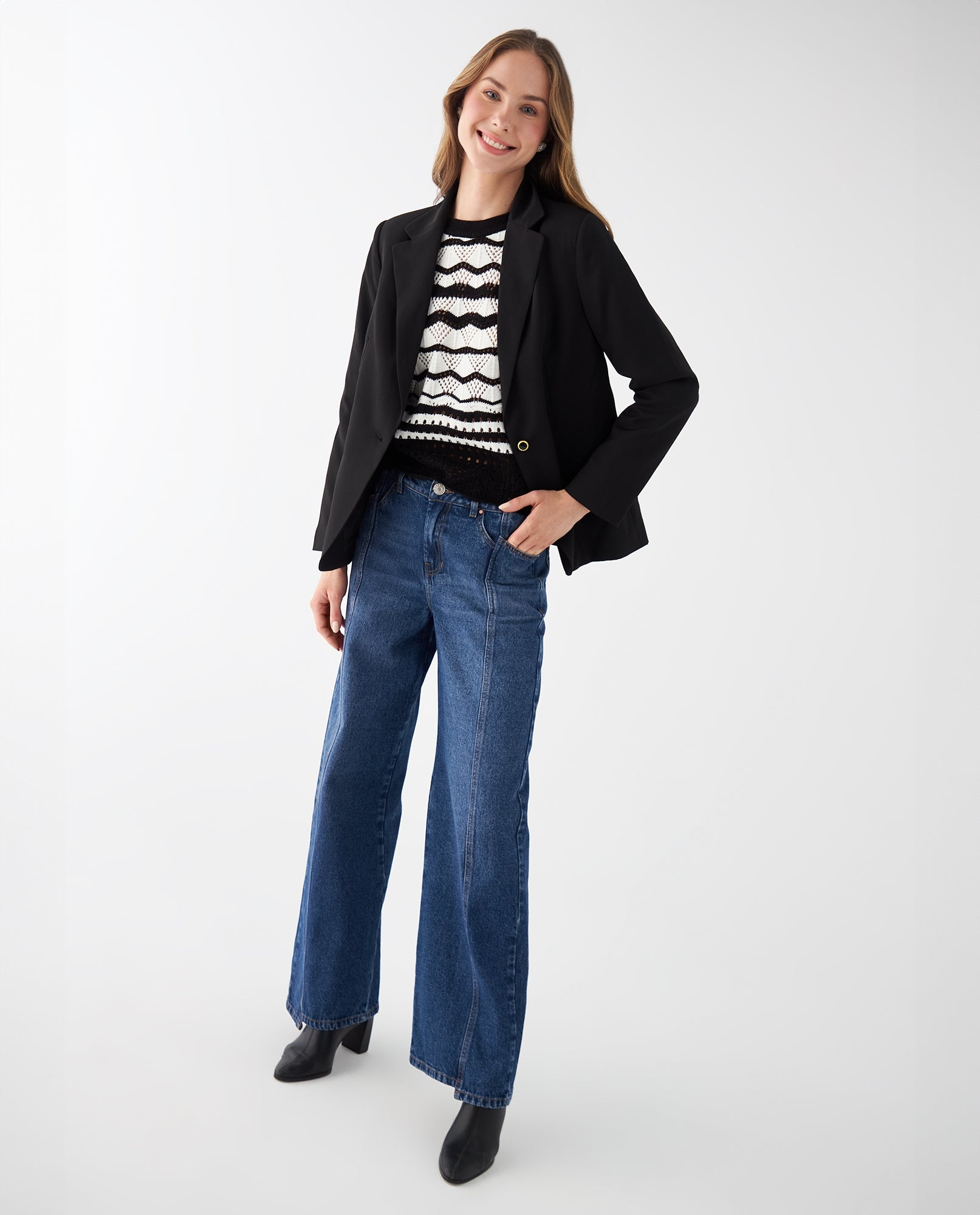 Chaqueta tipo blazer para mujer - Negro 34_422F201_NEG193909_6