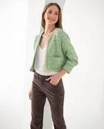 Blazer con detalles de brillo para mujer - Verde