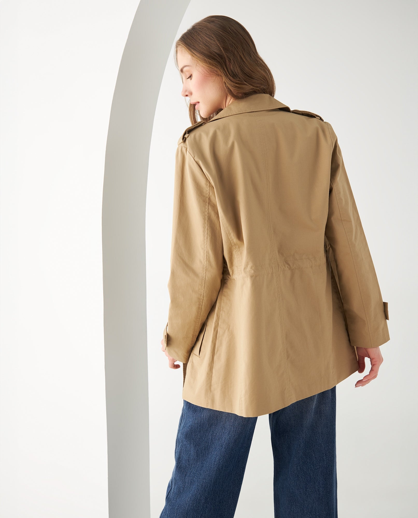 Abrigo tipo Trench para mujer - Café 34_422F207_CAF180930_4