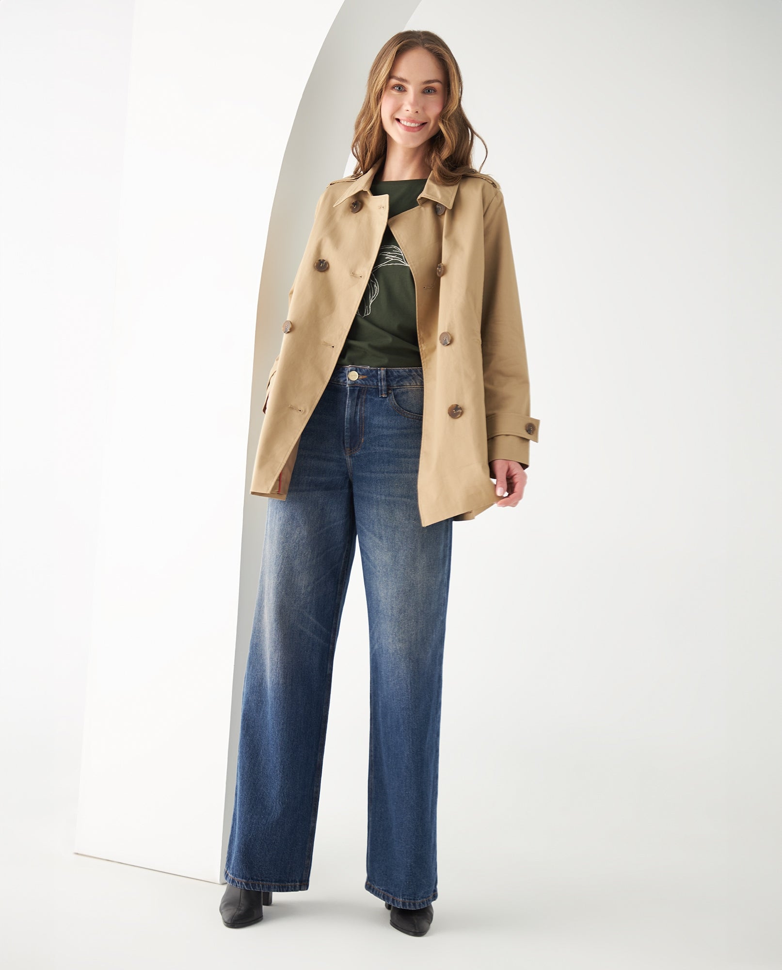 Abrigo tipo Trench para mujer - Café 34_422F207_CAF180930_5