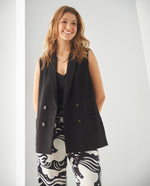 Chaleco tipo blazer para mujer - Negro