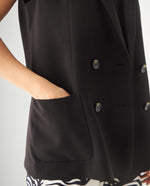 Chaleco tipo blazer para mujer - Negro