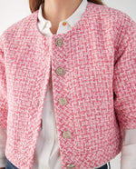 Chaqueta de diseño abierto para mujer - Rosa