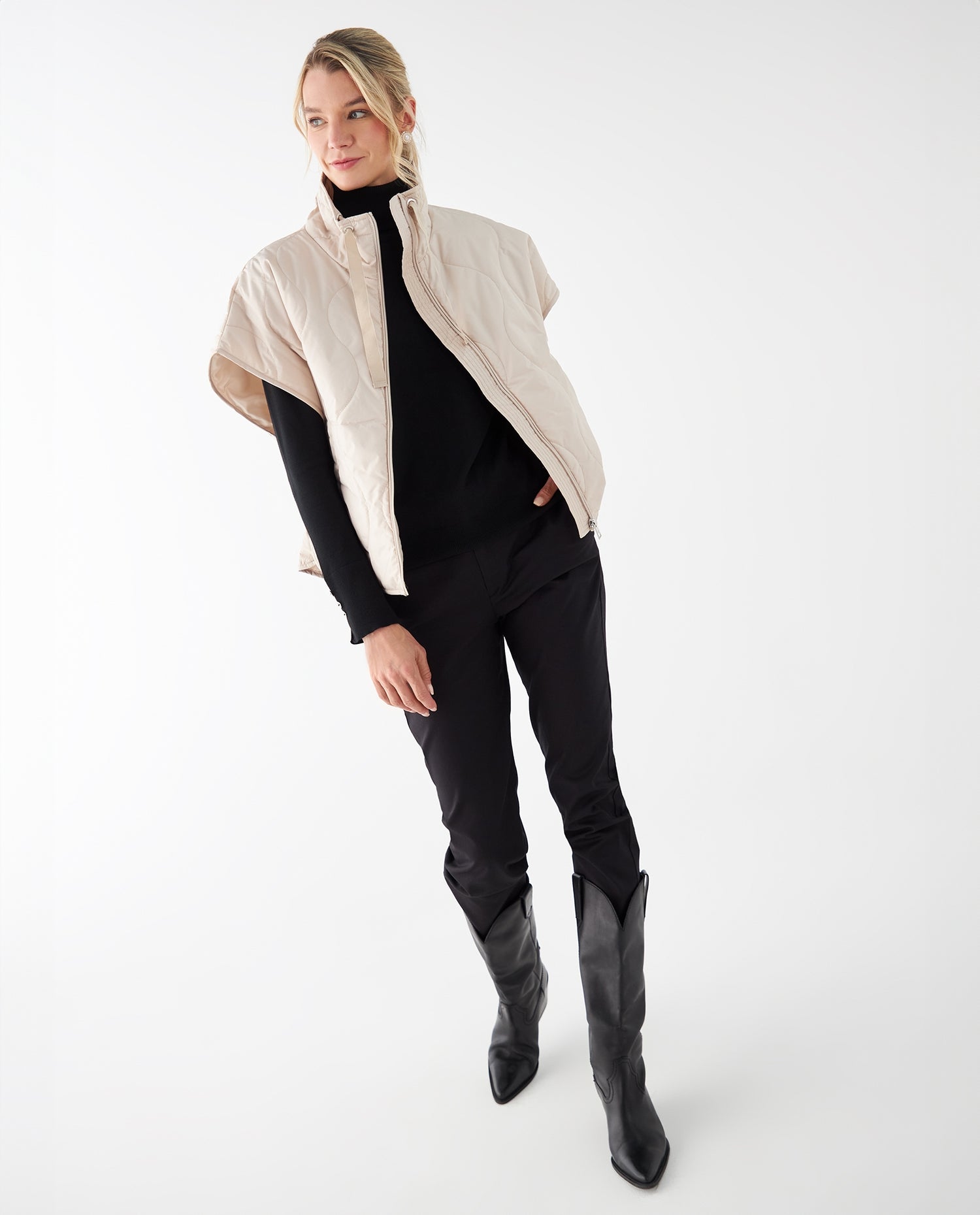 Chaqueta tipo chaleco para mujer - Beige