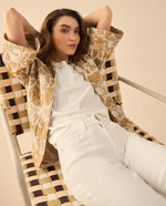 Chaqueta tipo kimono para mujer - Café