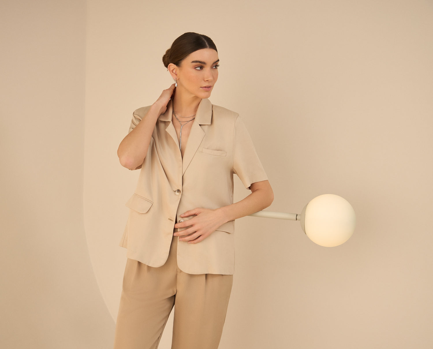 Chaqueta tipo camisa para mujer - Crudo