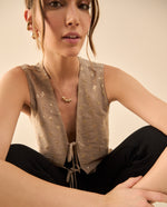 Chaleco con escote en V para mujer - Beige