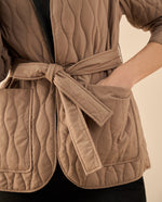 Chaqueta abullonada para mujer - Café