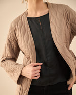 Chaqueta abullonada para mujer - Café
