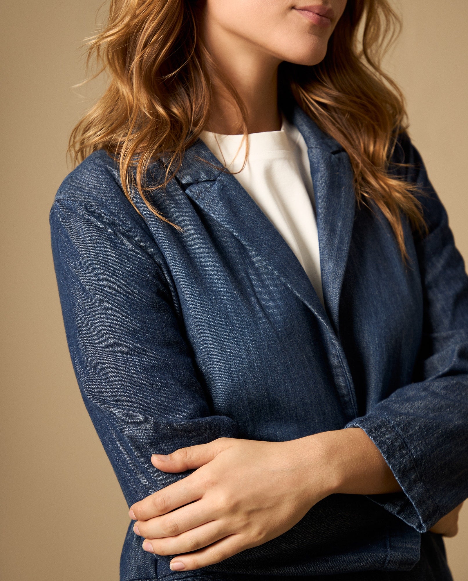 Blazer en denim con cinturón - Azul 34_422H001_AZU193933_4