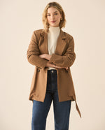 Chaqueta tipo blazer para mujer - Café