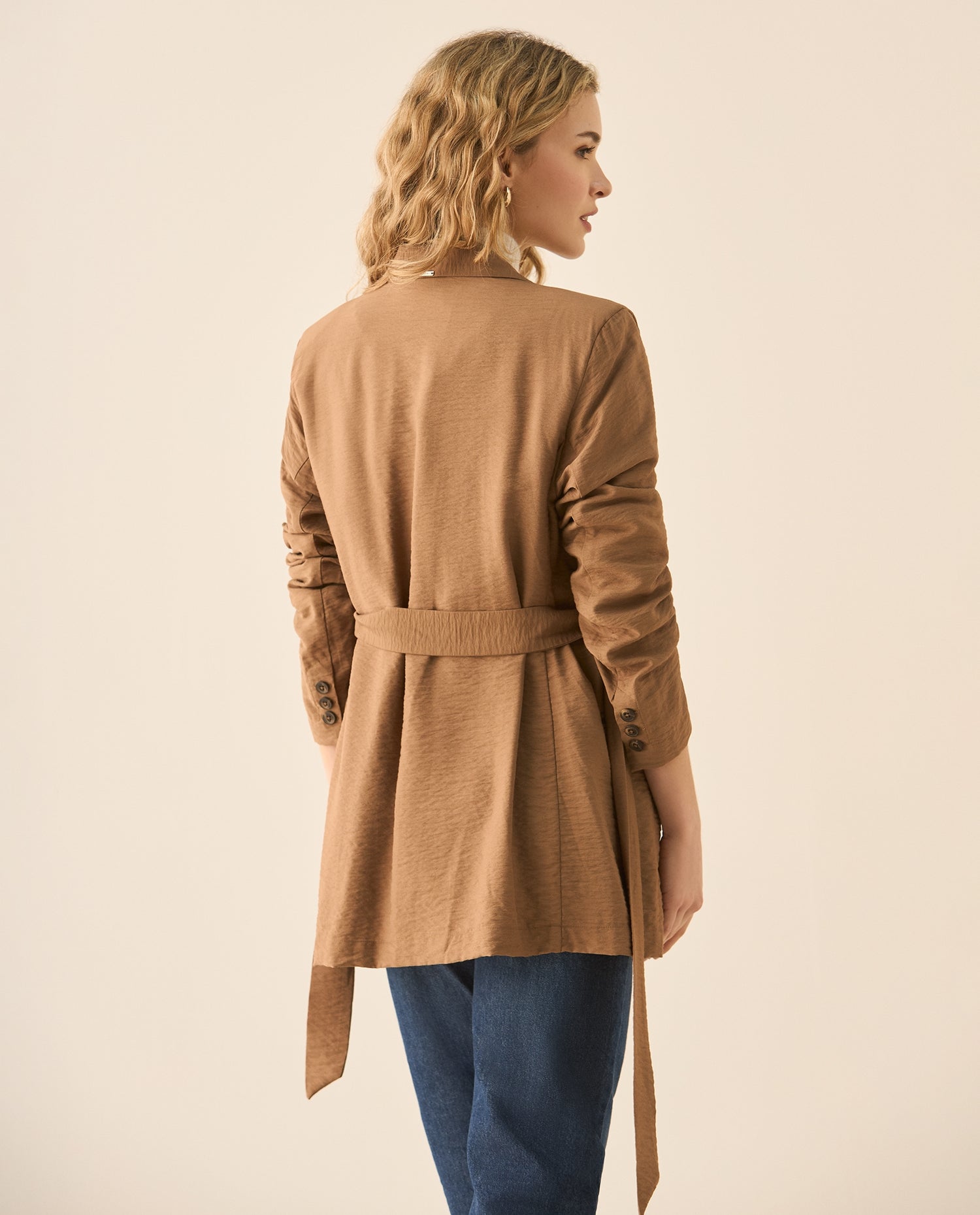 Chaqueta tipo blazer para mujer - Café