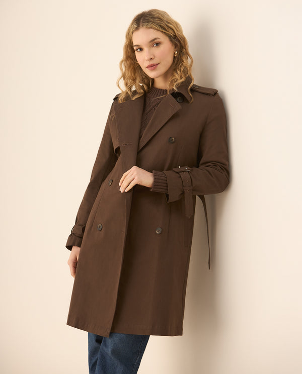 Abirgo largo con cinturón ajustable para mujer - Café 34_423G001_CAF171028_0